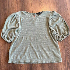 Mark NY | Teal Puff Sleeve Blouse